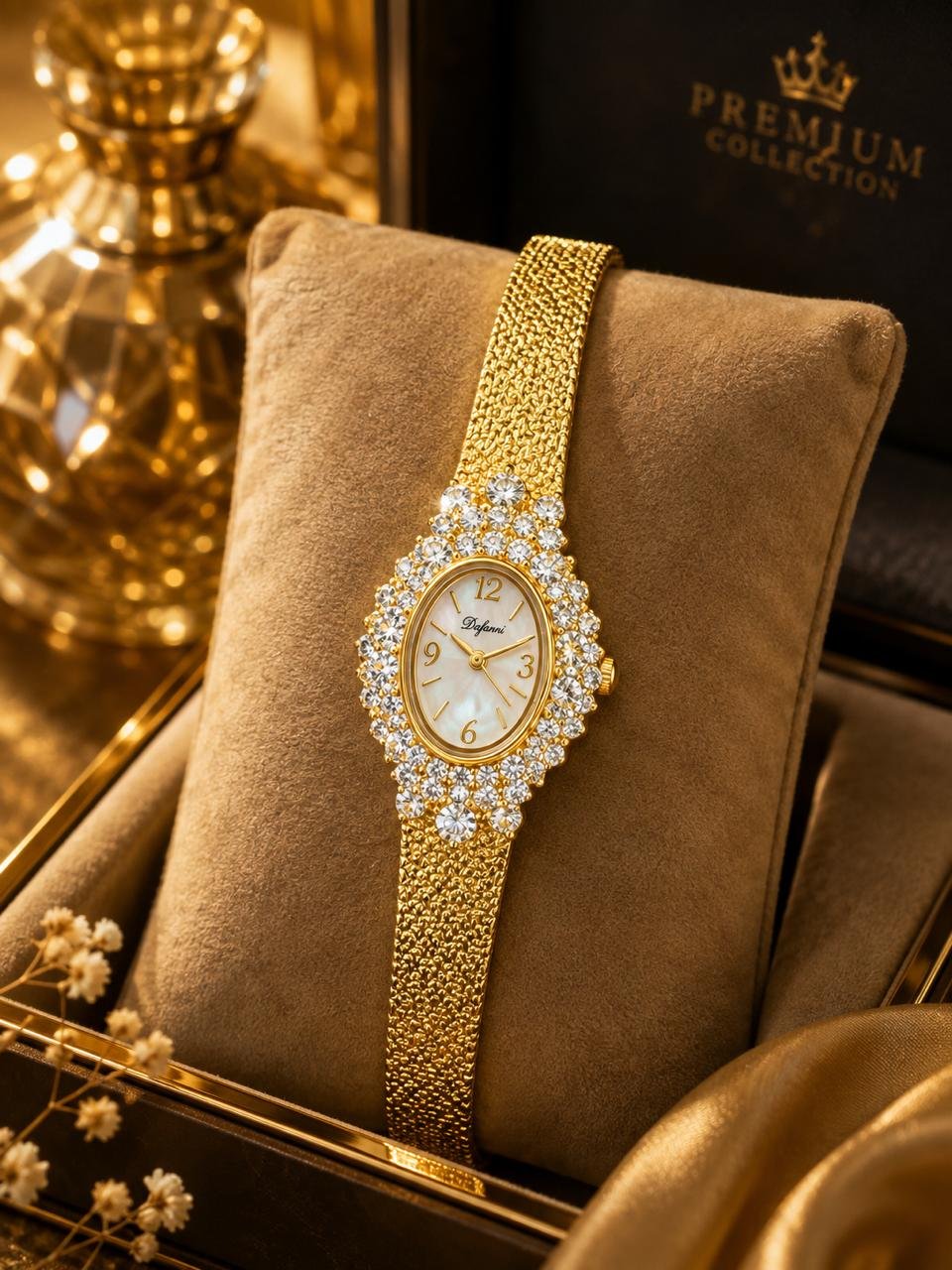 Gold Jewelled Bracelet Watch